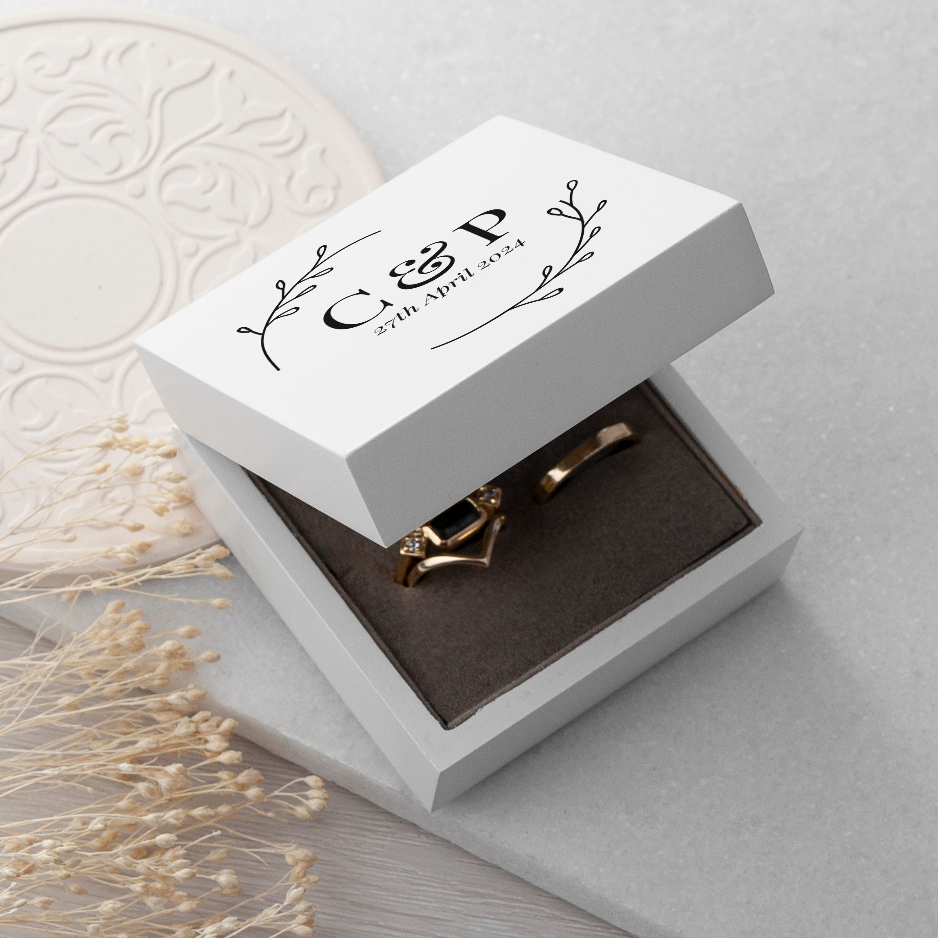 Wood Ring Box for Wedding Ceremony-Engagement Wooden Ring Bearer Box  Wedding Accessories,Ring Boxes for Two Rings Case,white Rustic Keepsake  Engraved Wedding Ring Holder Gift : Amazon.co.uk: Home & Kitchen