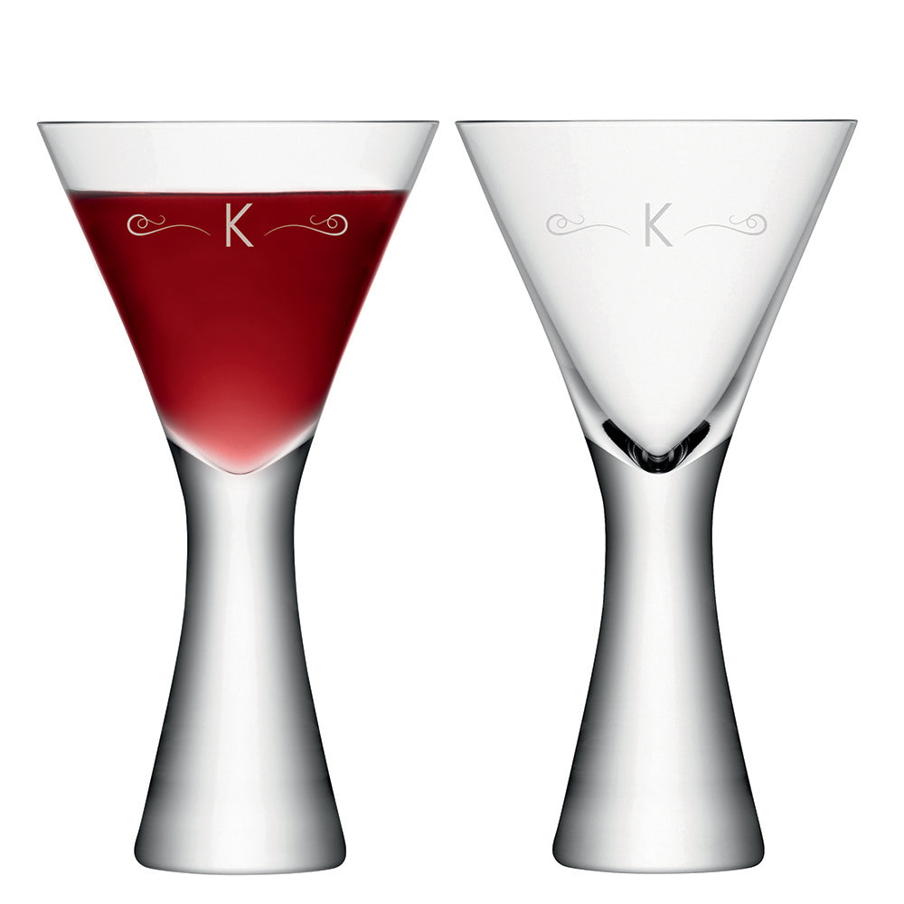 Monogrammed LSA Wine Glasses Set of  2 - treat-republic