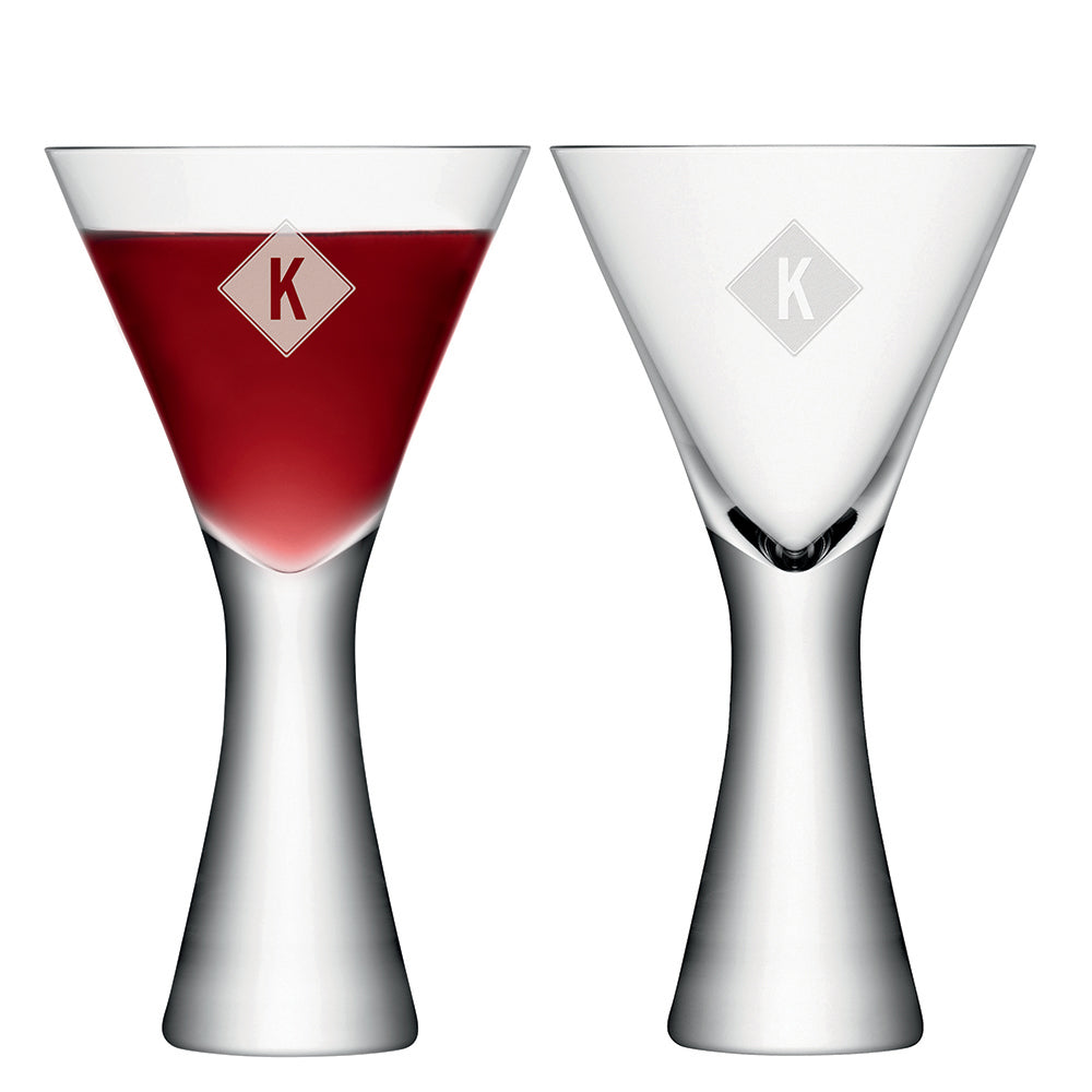 Monogrammed LSA Wine Glasses Set of  2 - treat-republic